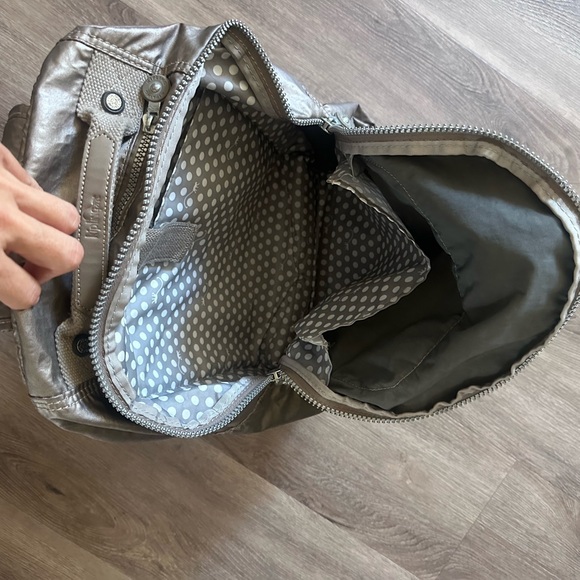 Kipling Seoul Large Solid Laptop Backpack In Metallic Pewter Grey